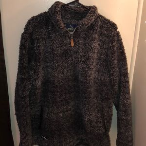 Black/Grey quarter zip sherpa